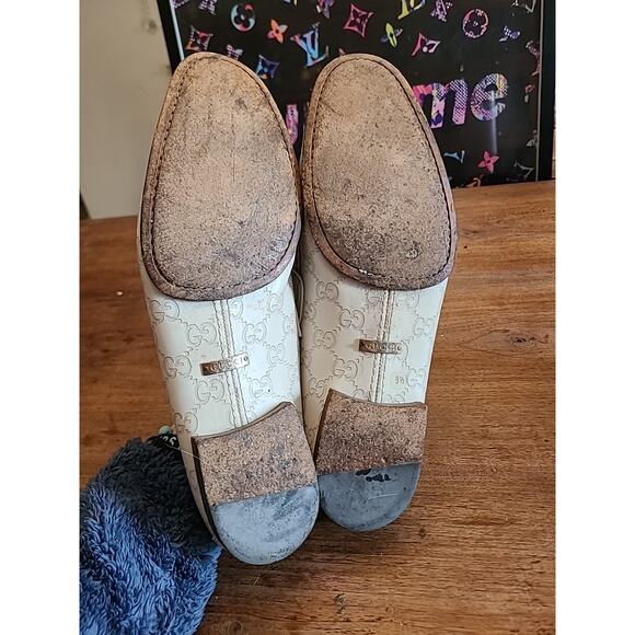 GUCCI TOM FORD GG MEN\'S SUPER RARE FIND WHITE LOAFERS SHOE SIZE 9.5 main image 7